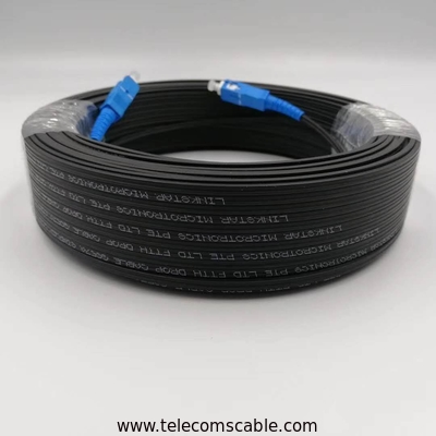 SC/UPC-SC/UPC simplex SM G657A2 2*5mm 50M, LSZH black jacket FTTH Fiber Optical Patch Cord