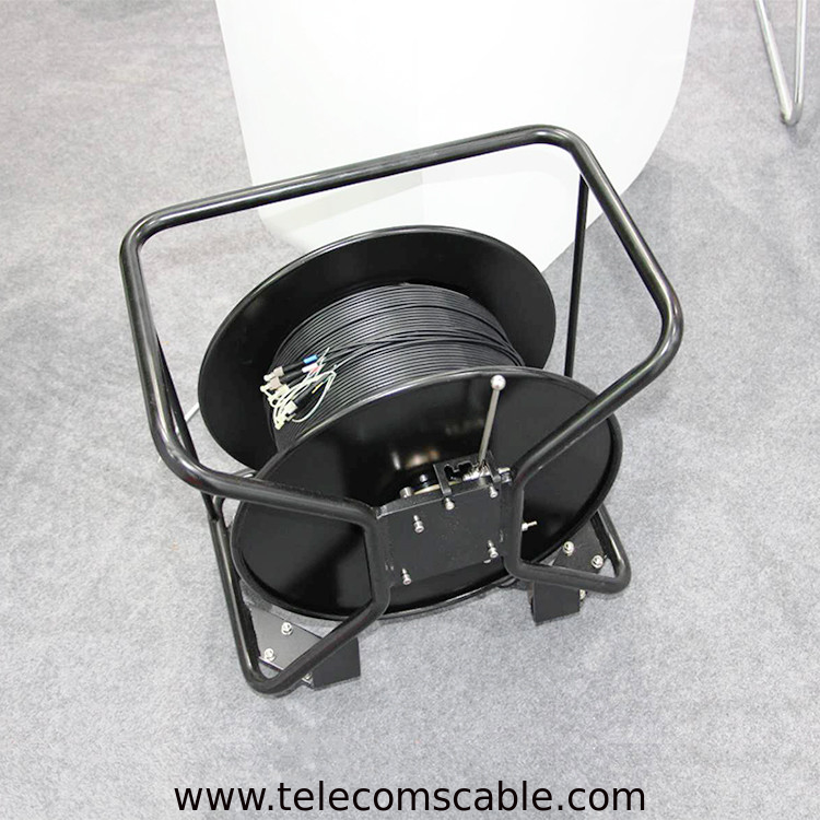 Fiber Optic Cable Spool With Expanded Beam Fiber Connector or SC, FC, FC, PDLC, ODC connector