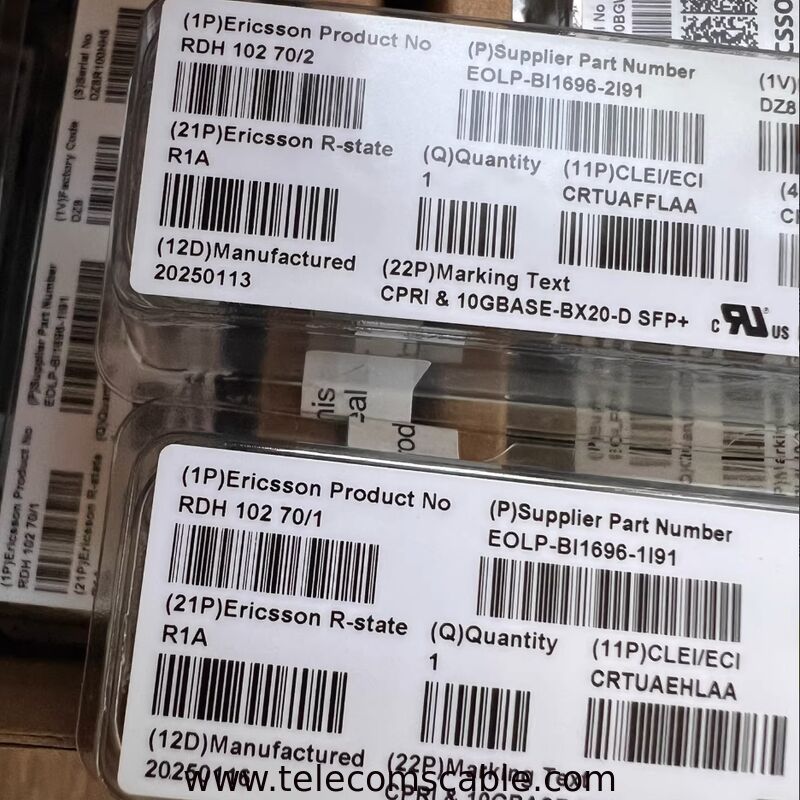 Original Ericsson RDH 102 70/1 and RDH 102 70/2 Paired Single Fiber Optical Module 10GBASE-BX20-U/D SFP+