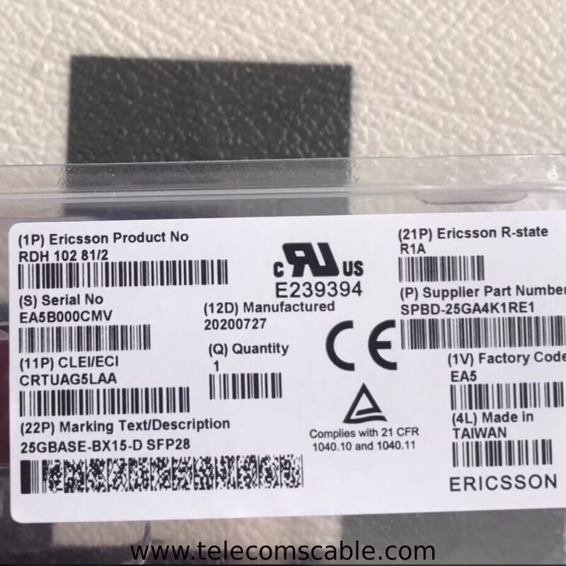 Original Ericsson RDH 102 81/1  RDH 102 81/2 25GBASE-BX15-D SFP28 Optical Module / Optical Transceiver