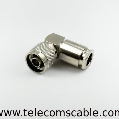 Conector N macho en ángulo recto para RG8U/LMR400 | Conector coaxial de RF en ángulo recto